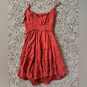 altard state- red flowy strap dress
